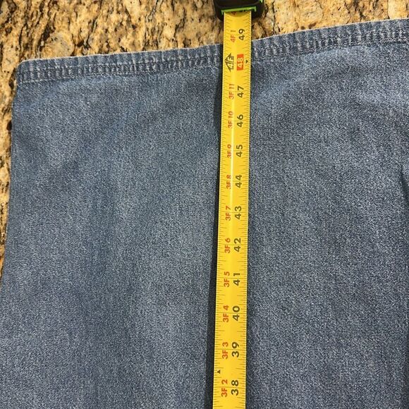 FADS Vintage Cotton Sleeveless Denim Midi Dress With Pockets Size 14 - Picture 8 of 8